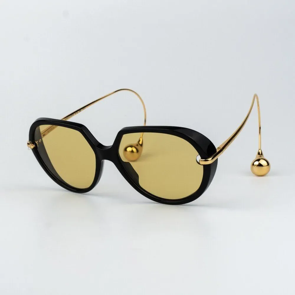 Bottega Veneta Men Sunglasses Black Gold Yellow BV1436S 001 BRAND NEW